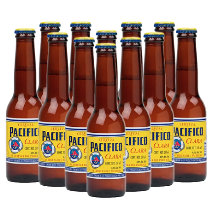 Ampolleta Pacífico Vidrio 210 ml (24) El Pirata Rojo GOPHER