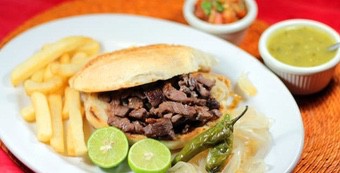 Torta Arrachera con Queso Tacos Juancho GOPHER
